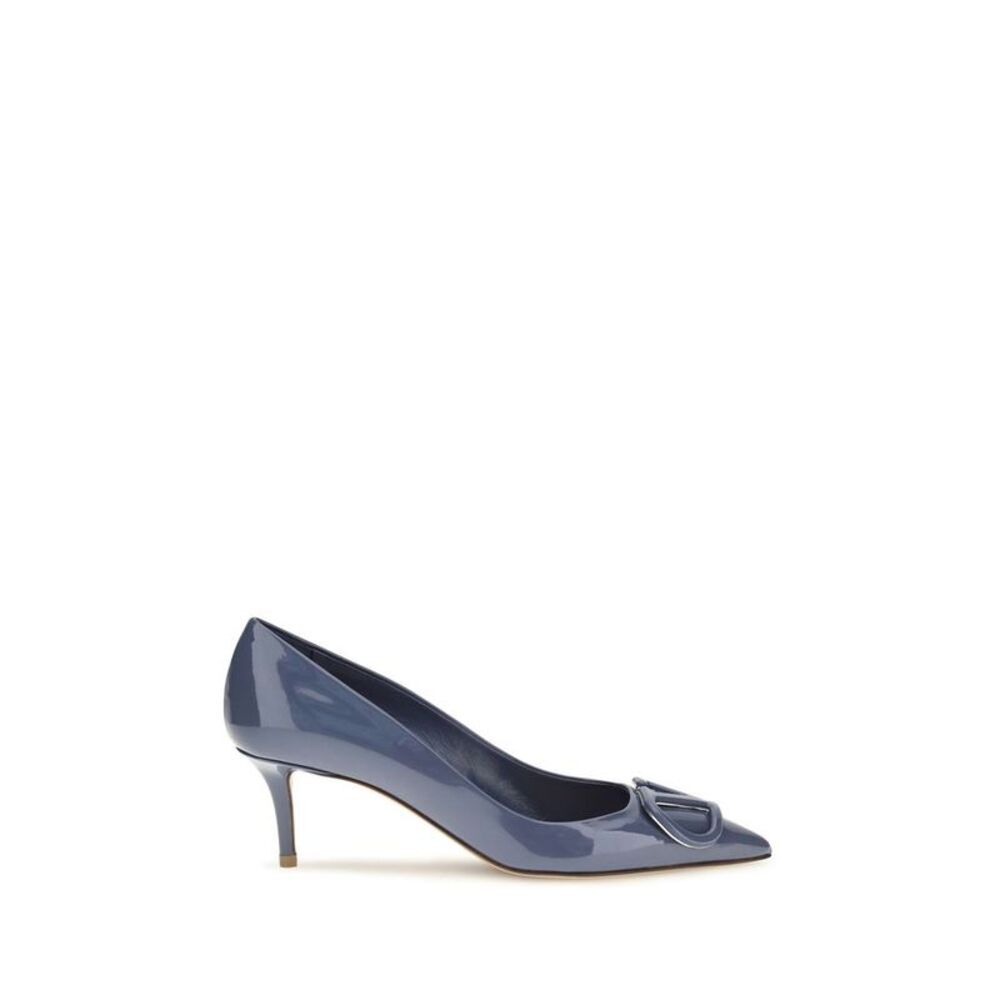 Valentino Garavani Blue Calf Leather Bos Taurus High Heel Women's Pumps